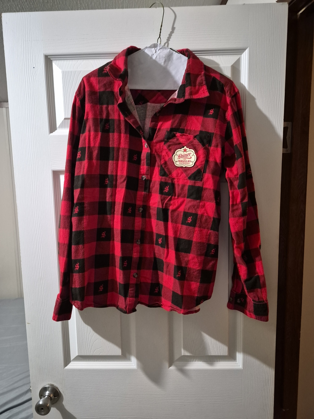 Magellan Outdoors Red and Black Plaid Button-Down Shirt